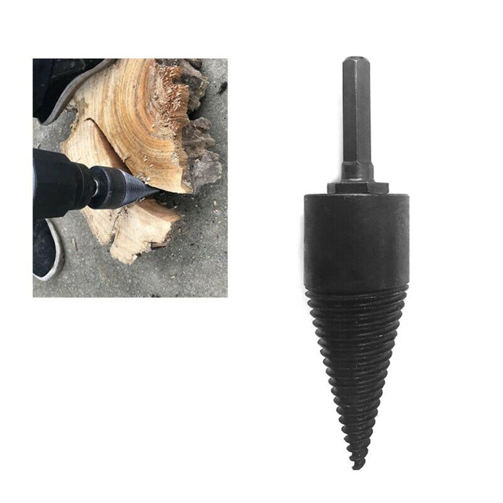 Hex Shank Fast Firewood Drill Bit Multifunction Carbon Steel Punch Tool Screw Splitting Home Wood Splitter Cutting