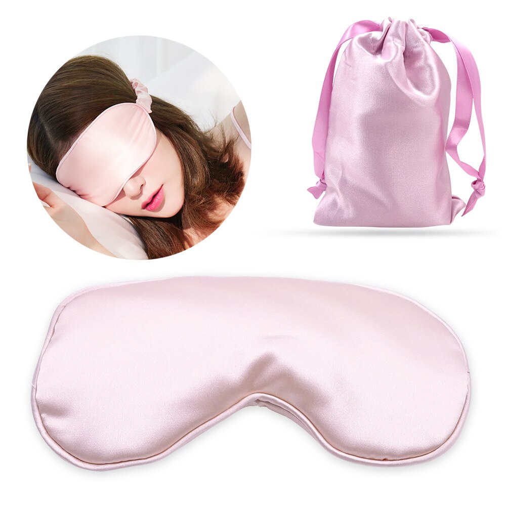 100% 3d silke myk sovemaske naturlig sovende øyemaske øyenskygge deksel skygge øyelapp myk bærbar 100% 3d silke øyepleie maske: Rosa