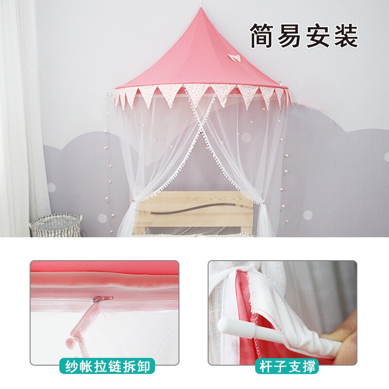 Kinderen Opknoping Tent Baby Bed Crib Canopy Tule Gordijnen Voor Meisjes Lezen Hoek Spel Huis Voor Meisjes Kamer