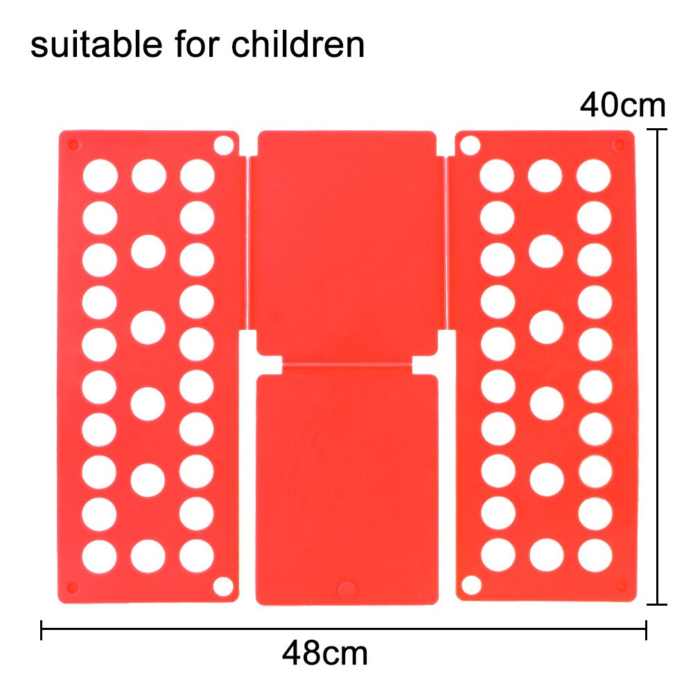 HILIFE T Shirt Folding Board Kids Magic Clothes Folder Jig For T Shirts Jumpers Organizer Save Time Quick Laundry Holder: red S