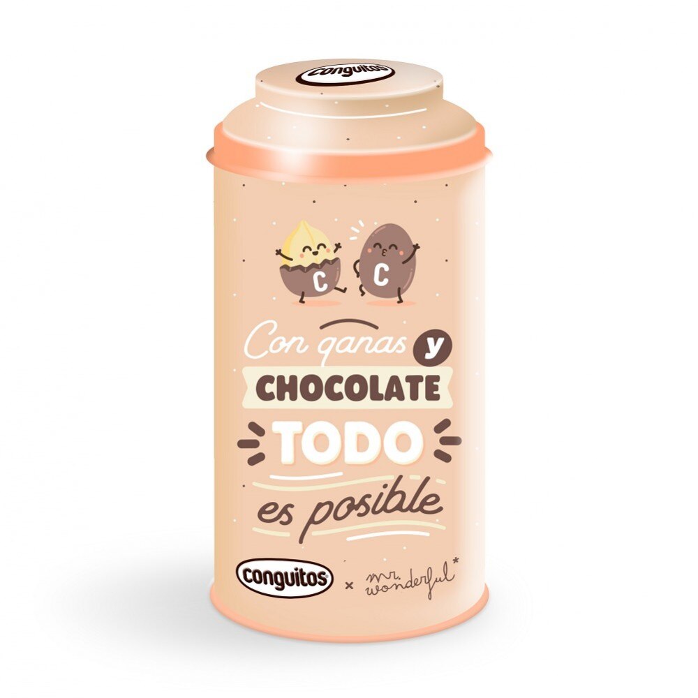 Conguitos Mr. Wonderful Pack de 3 Latas 90 gramos cada una con deliciosos cacahuetes bañados en chocolate negro. Ideal