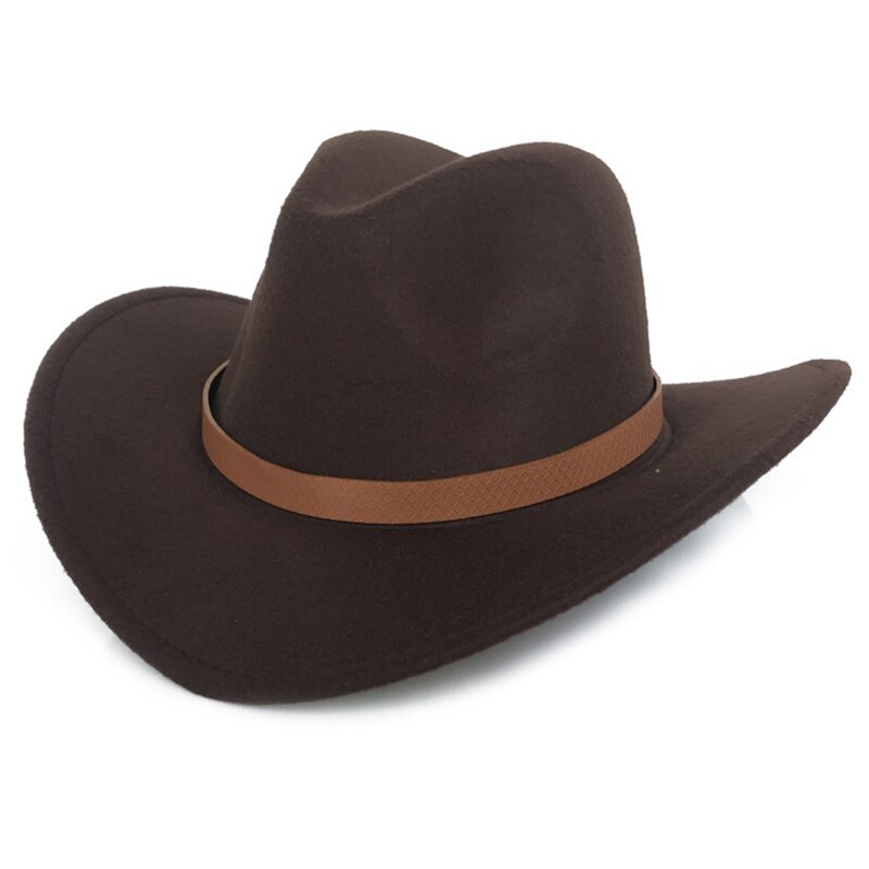 Fringed Belt Western Cowboy Hat Jazz Hat Woolen Hat Felt Hat Men Women Western Cowboy Hats Wide Brim Sunhat Panama Caps: BR