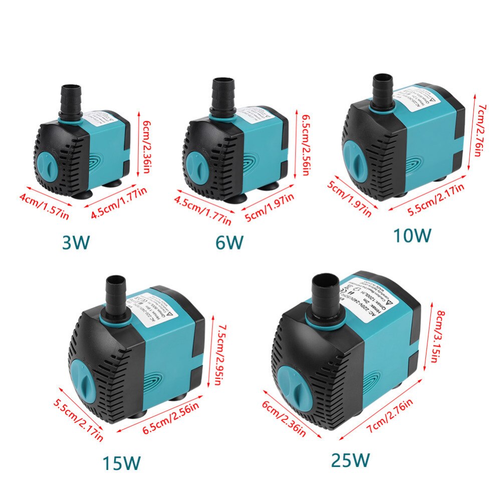 3/6/10/15/25W Ultra-Quiet Submersible Fish Water Pump Fish Filter Pond Aquarium Pump Water Fountain fishTank pump