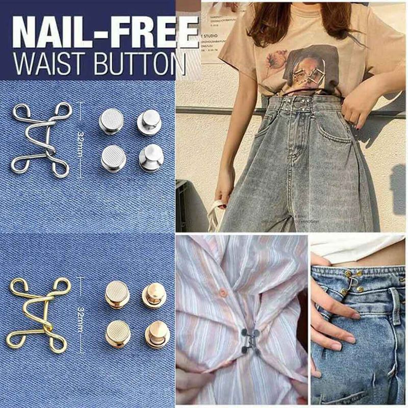 27/32Mm Verstelbare Nail-Gratis Taille Gesp Intrekbare Nailfree Jeans Broek Kleding Metalen Knop Taille Gesp