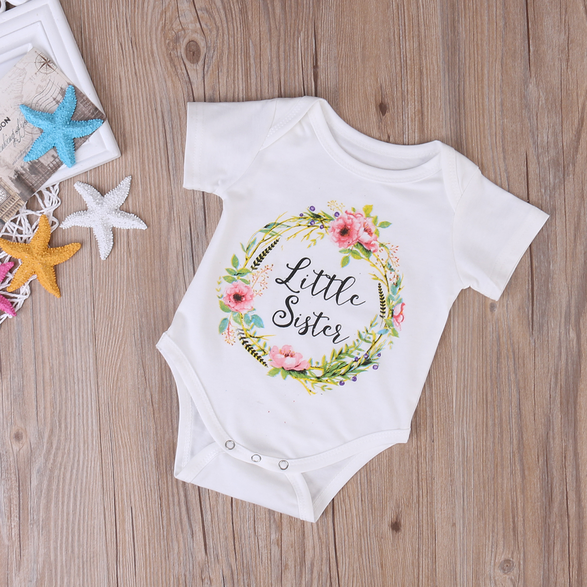 Sommer Baby Mädchen romper & T hemd Sommer Kurzarm Baumwolle Kleine Schwester Strampler Große Schwester T-shirt Outfit