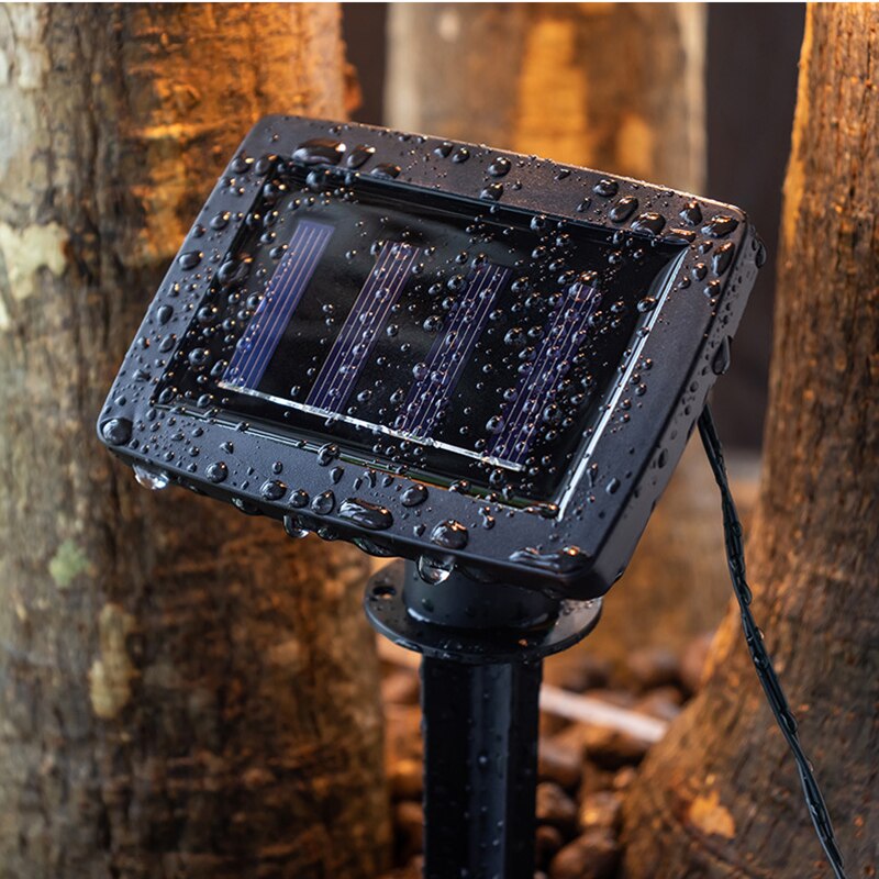 Guirlande lumineuse solaire LED avec interrupteur en fer, luminaire décoratif d&#39;extérieur, idéal pour un jardin, une pelouse ou une cour