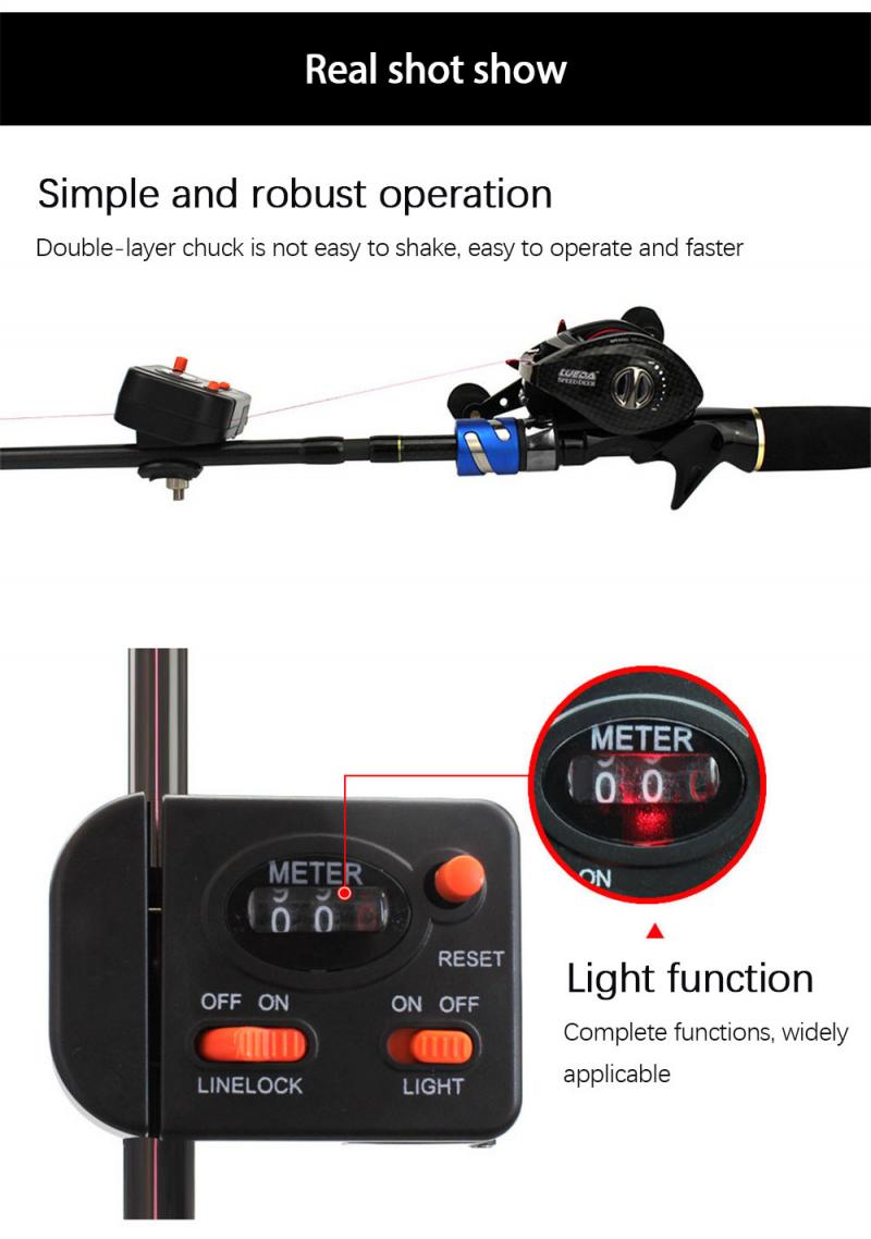 Fishing Line Length Counter Fishing Line Counter Full-featured Equipped With Light Fishing Tackle Tool