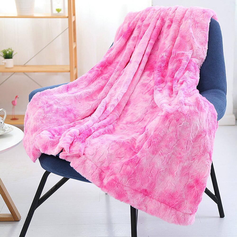 130x16 0/160x200cm nouvelle fourrure douce couverture floue douce courte fausse fourrure jeter couverture tapis lit chaise canapé salon: pink / 160x200cm