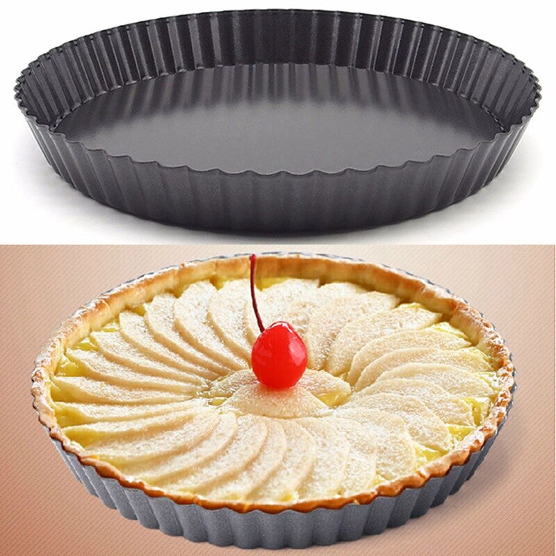 9 Inch Carbon Staal Pie Cake Pizza Verwijderbare Non-stick Bodem Bakken Gebak Mold Pot