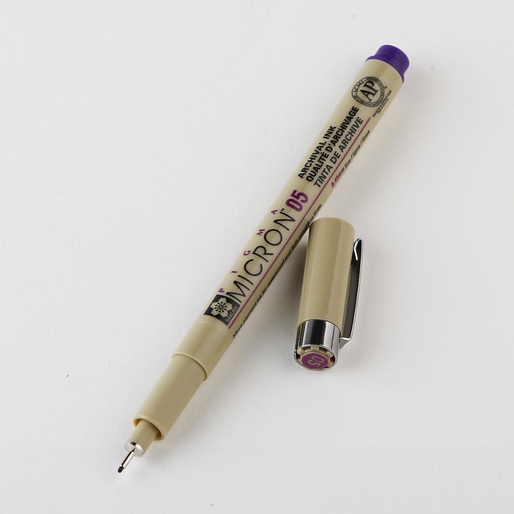 Fargerik linerpenn vanntett glatt fine liner pigma micron penn 0.45mm tegnetusjer tegne liners artist markører penner: Lilla