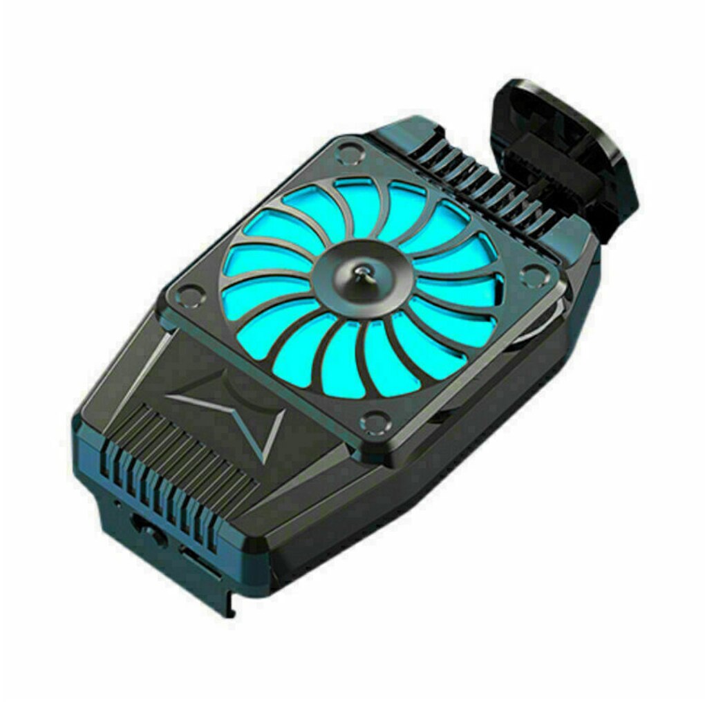 Universal Mobile Phone USB Game Cooler System Cooling Fan Portable Rechargeable Adjustable Phone Cooling Tool For iphone: Black