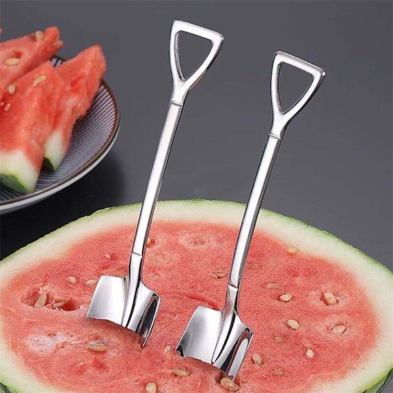 4PCS Coffee Spoon Ice Cream Scoop Stainless Steel Retro Iron Shovel Spoon Cutlery Set Spoon tea-spoon Tableware