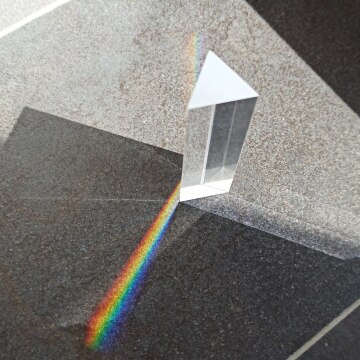 25x80mm verre optique angle droit prisme triangulaire pour l'enseignement spectre de lumière prisme arc-en-ciel prisme arc-en-ciel verre optique cristal