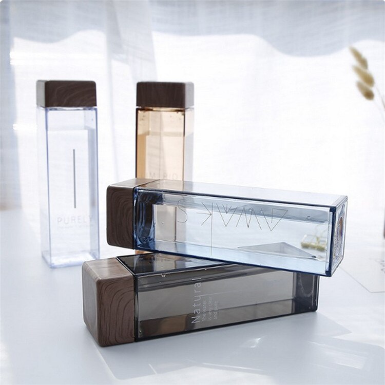 Eco-friendly 480ml Clear Square Plastic Water Bottle