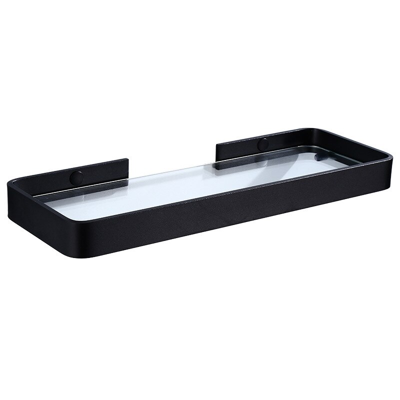 Tuqiu Glas Plank, Vierkante Badkamer Glazen Planken, zwarte Badkamer Plank Aluminium 20 Cm 25 Cm 30 Cm 35 Cm 40 Cm 45 Cm Douche Rack