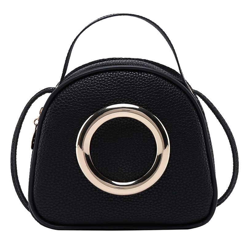 Frauen PU Leder Handtaschen Ring Dekoration Weibliche Kleine Mini Kühle Schulter Crossbody Hand Tasche für Kleine Mädchen Kinder