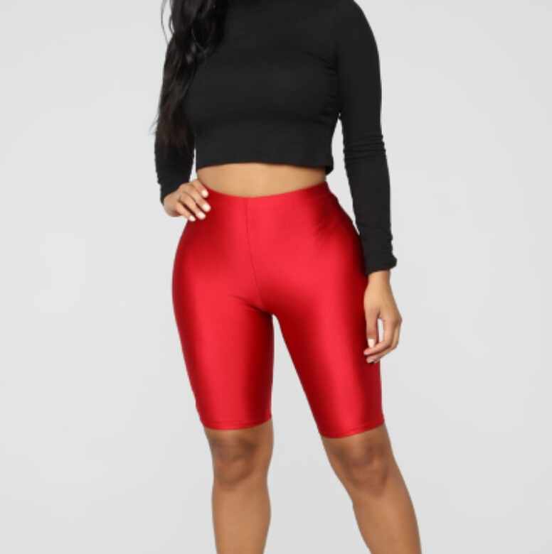 Kvinnor stretch biker cykel shorts träning spandex leggins knälånga korta byxor dam sommar slim shorts dams: B / Xl