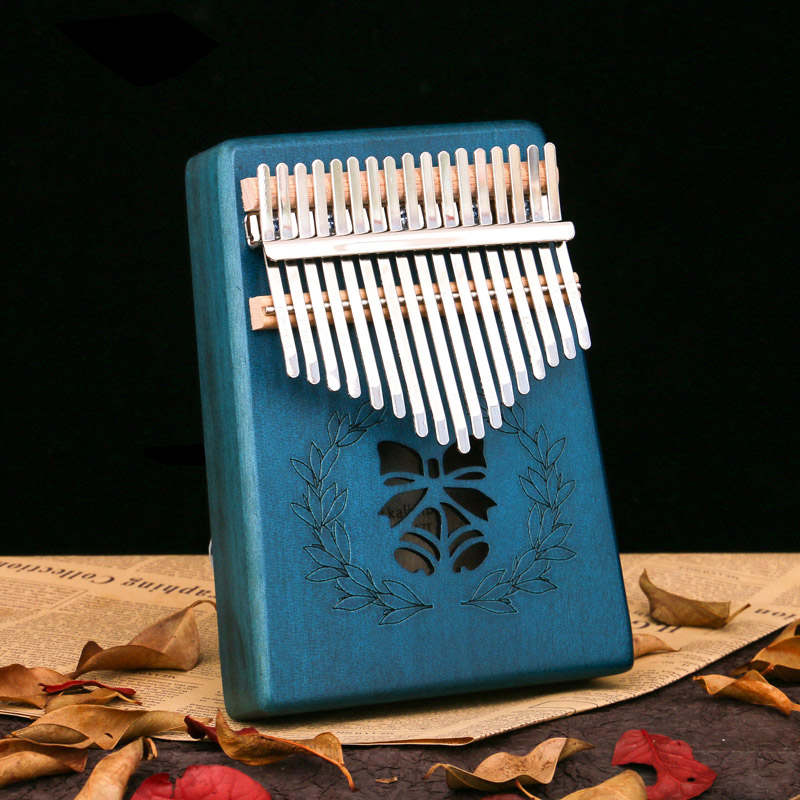 Mbira-instrumento Musical de madera de caoba africana, instrumento de percusión de 17 teclas con dedo, Sanza Mbira Carlimba, fácil de jugar con libro de aprendizaje: C