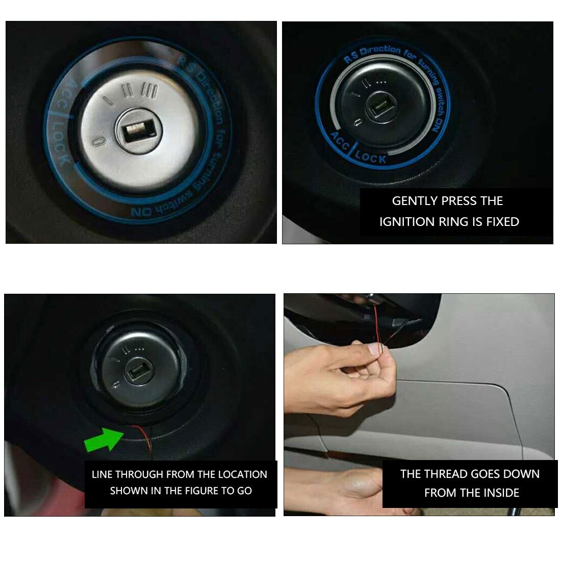 Dewtreetali Contactslot Ring Led Verlichting Stickers Voor Auto Accessoires Voor Ford Focus 2 Focus 3 Kuga mondeo