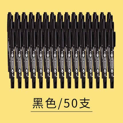 100 PCs Marking Pen Black and White with Pattern Oily Small Double Headed Painting Line Drawing Pen Children Painted for Student: Black and White with Pattern 50 Oily