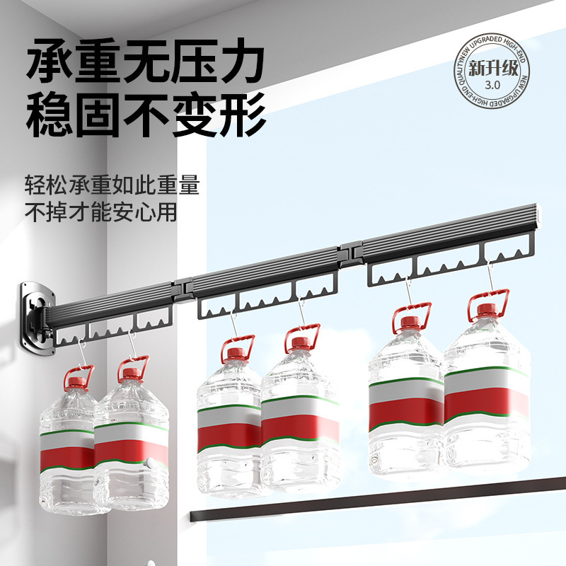 Opvouwbaar metalen wandgemonteerd kledingdroogrek voor buiten Praktisch en ruimtebesparend kledingrek en railhouder