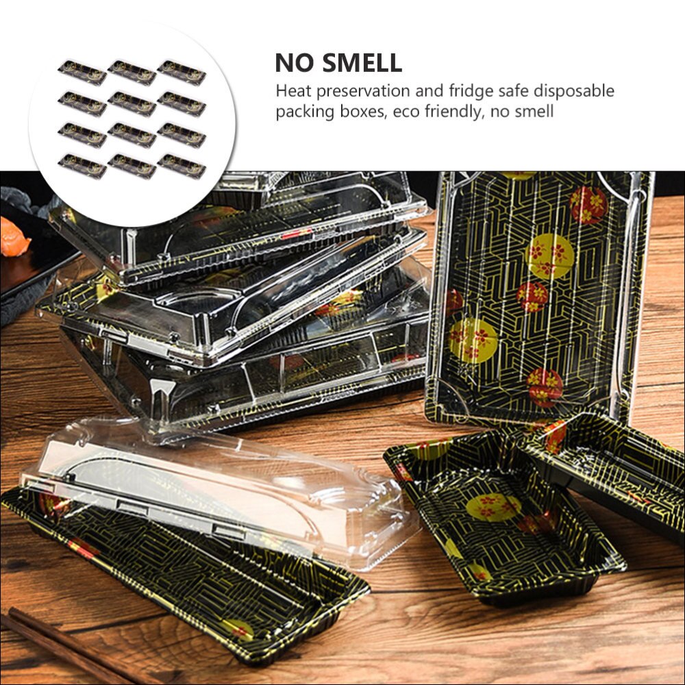 20Pcs Disposable Sushi Take Out Box Printing Delicate Food Container
