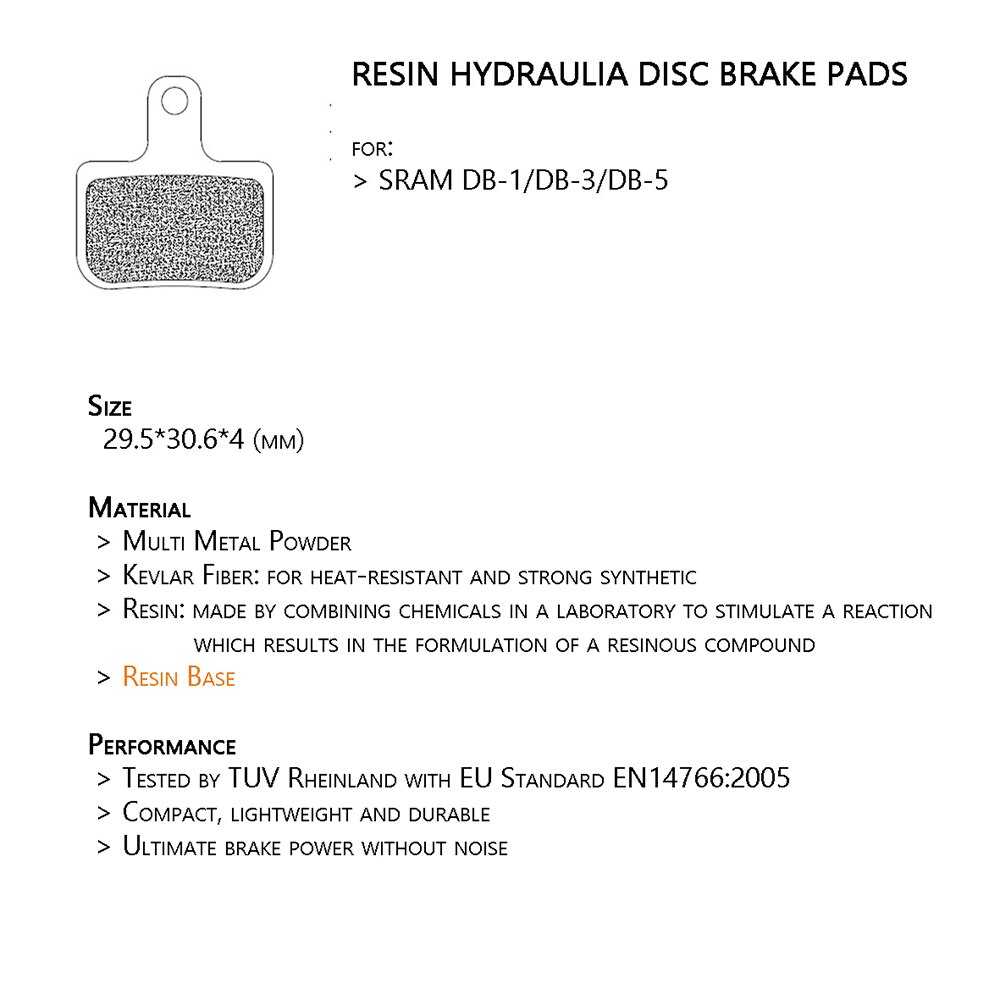 10 paires de plaquettes de freins à disque de vélo semi-métalliques, pour AVID DB1 DB3 DB5 / SRAM LEVEL TL &amp; T
