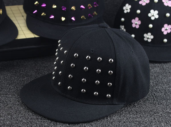 Sommerblomst børn baseballkasketter alternative nitter hip hop cap snapback hatte baby drenge piger toppede kasket: 4