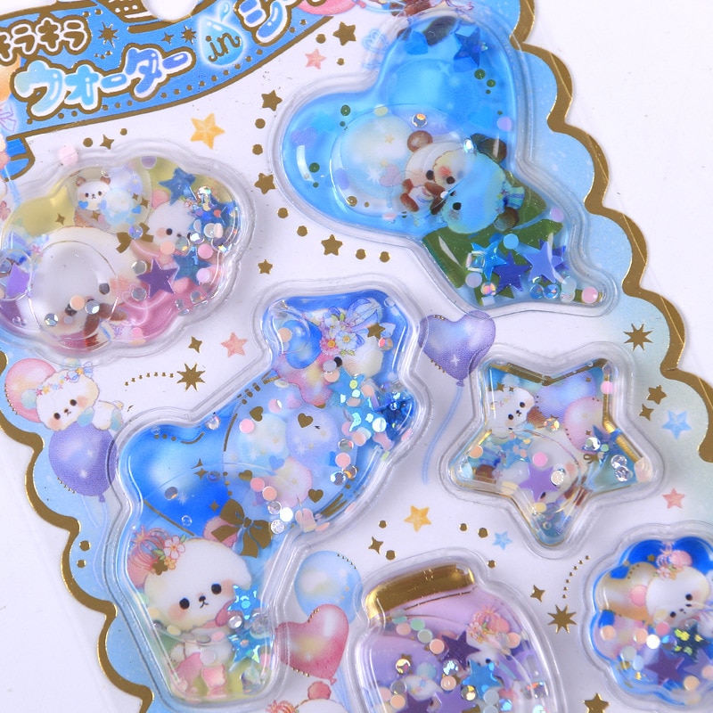 1 Stks/pak Bronzing Kinderen Schudden Dagboek Briefpapier Stickers Decoratieve Mobiele Stickers Scrapbooking Diy Craft Stickers