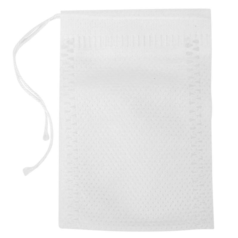 Bolsa de té con cordón no tejido, herramienta de filtro con sello, suministros de hierbas aromáticas, bolsas de té con cuerda, papel de filtro, 50/100 Uds.: 100pcs 5x7cm