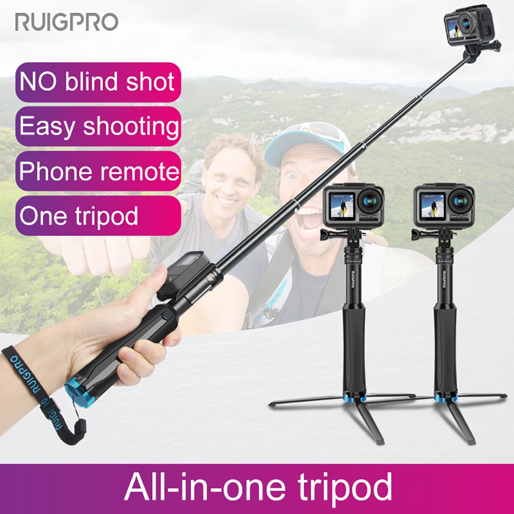 Trípode de mano para cámara deportiva, palo de Selfie extensible, monopié para DJI OSMO action Gopro Hero 10, 9, 8, 7, 6, 5, 4, SJCAM, Xiaomi YI
