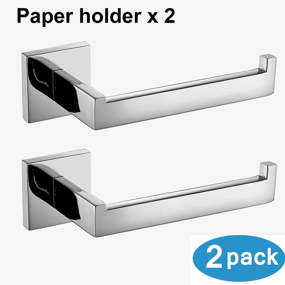 SUS 304 Stainless Steel Bathroom Hardware Set Chrome Polished Toothbrush Holder Paper Holder Towel Bar Hook Bathroom Accessories: 2 paper holder