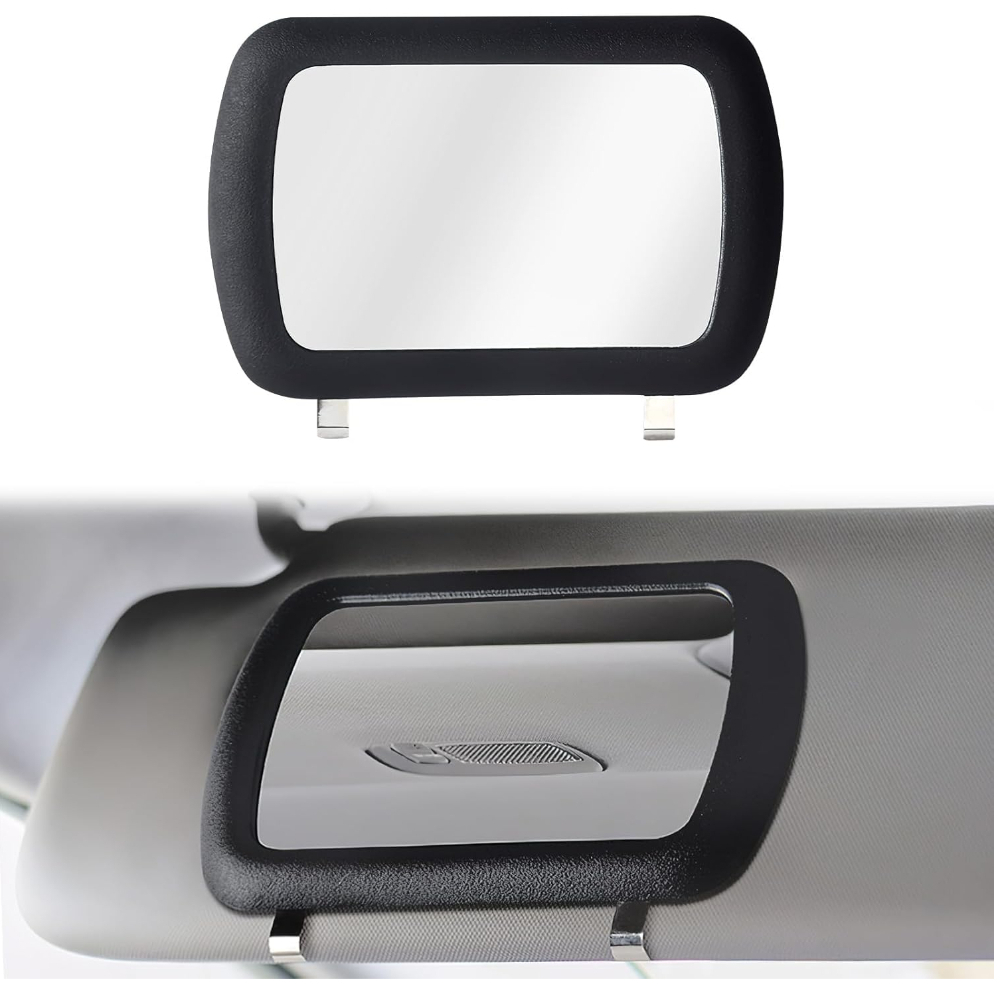 Espejo de Maquillaje Parasol Coche - Clip-on Espejo Cosmético Interior - Vehículo Universal