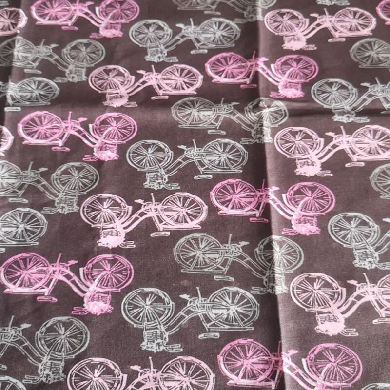 50X105Cm Royal Grijs Roze Fiets Gedrukt Katoen Stof Fiets Stof Patchwork Diy Sedwing Apparel Dress Party Thuis decoratie