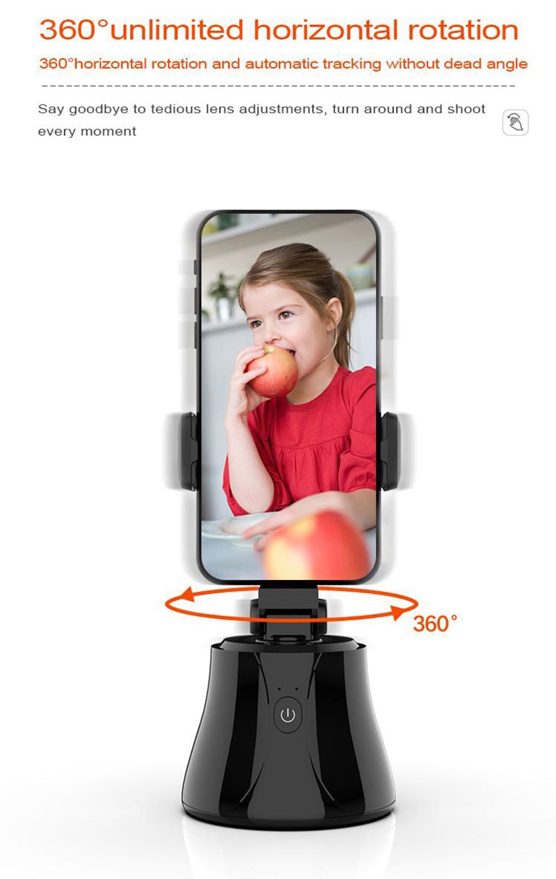 Perche à Selfie Portable et intelligente, Rotation à 360 degrés, ia, suivi du visage, cardan, caméra Vlog