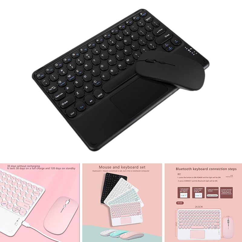Keyboard and Mouse Set, Smart Wireless Bluetooth Mouse and Keyboard for Ios and Android Phones and Tablets