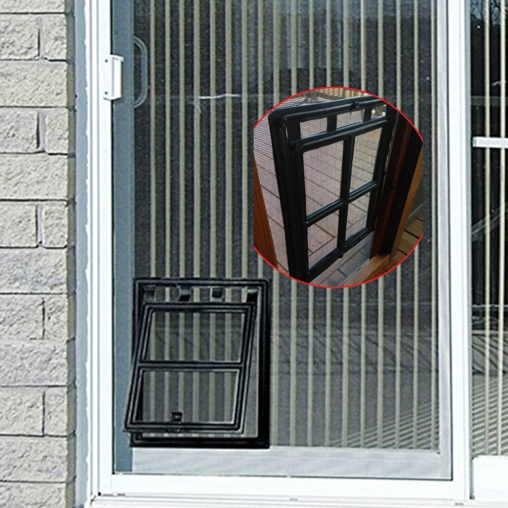 Perro y gato puertas puerta con cerradura forma perro gato magnético puerta abatible para mamparas Anti-mosquito, suministros para mascotas