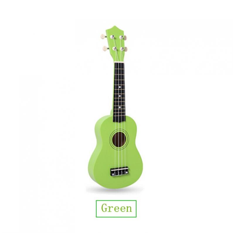 Ukulele 21 Inch Soprano Basswood Pure Color Ukelele 4 Strings Pure Tone Musical Instrument Guitar Accessories: Green