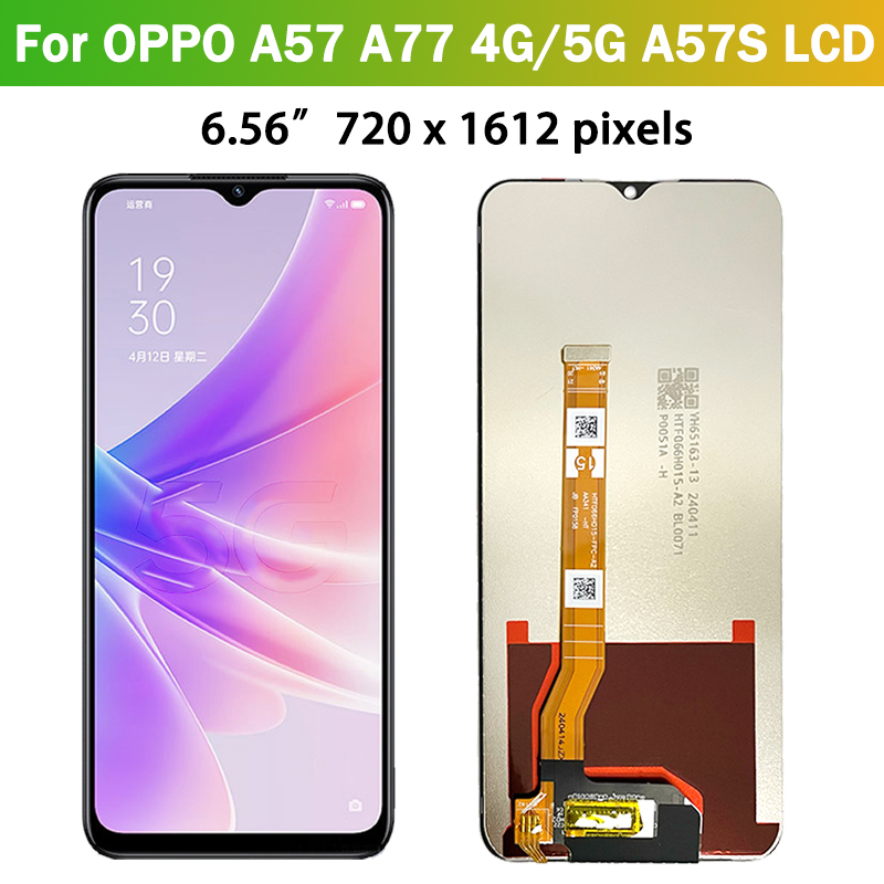 Tested For Oppo A57/A77 4G CPH2387 2385 LCD A57S Display Screen+Touch Panel Digitizer For Oppo A57/A77 5G PFTM20 CPH2339 LCD