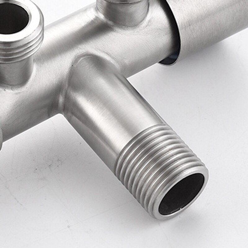 Aço inoxidável dupla tomada e válvula torneira g1/2 linha válvula de ângulo filler desviador válvula da banheira máquina lavar torneira