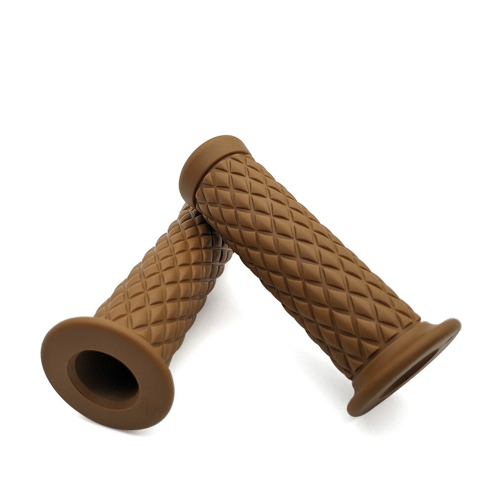 Universal classic 24MM 22MM Rubber Handle Motorcycle Handlebar For Honda CB400SF CBR650R CB650R CB125R CBR900RR: Brown