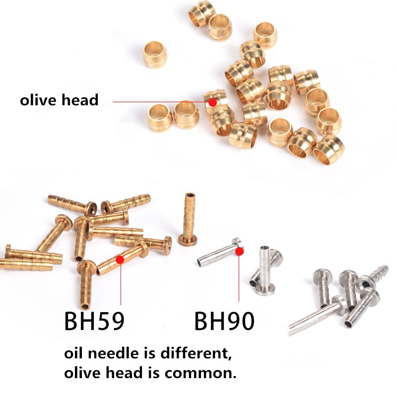 2pairs MTB Bicycle Brake Hose Bike Disc Hydraulic brake Olive Connect Insert for shimano BH90 Hydraulic disc brake cable BH59