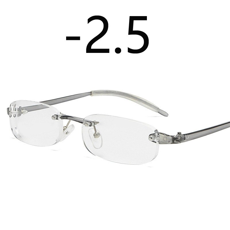 Randloze Bijziendheid Bril Mannen Vrouwen Ultralight Kortzichtig Bijziend-1 -1.5 -2.0-4.0, verziendheid + 1.0 + 1.5 + 2.0 + 4.0: myopia -2.5