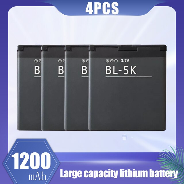 1-20PCS 1200mAh BL-5K BL 5K BL5K Rechargeable Lithium Phone Battery For Nokia N85 N86 8MP N87 2610S 701 Oro C7 C7-00 X7 X7-00 T7: 4PCS