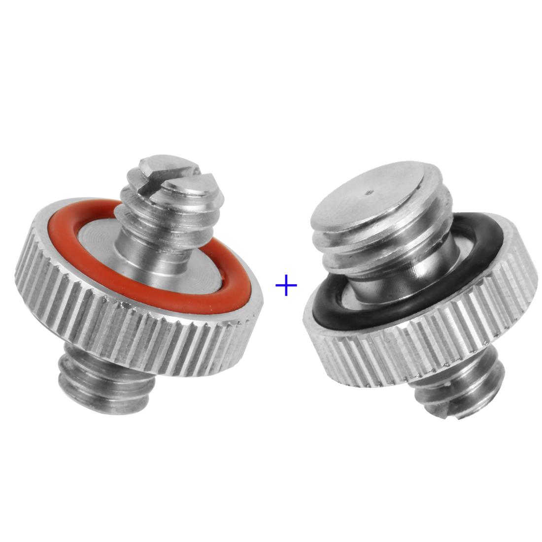 Stainless Steel Camera Screw Adapter Convert Dual Head Converter 1/4"-20 to 1/4 or 3/8" for Tripod Camera Cage Rig Screw Pack: 1xD and 1xE