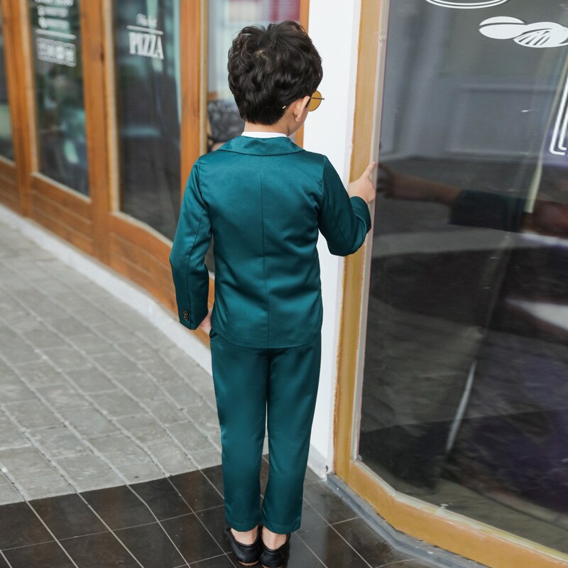 Pojkdräkter formella barn pojke 2 st jackor+byxor gentleman kläder toppar fritidsdräkter för formella kläder kostym outfits