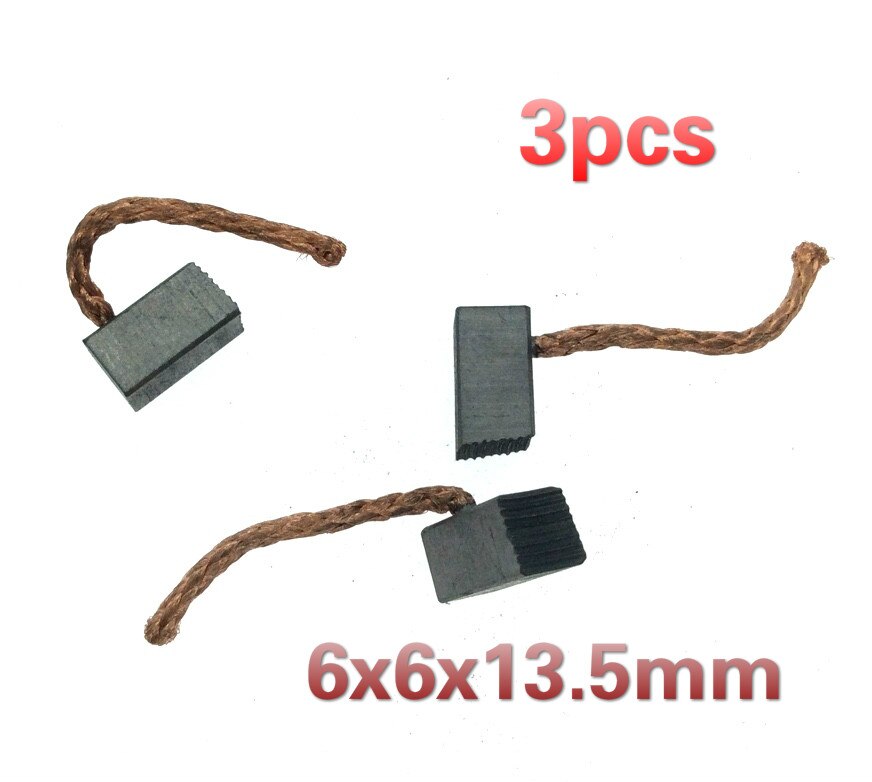3pcs 6x6x13.5mm Carbon Brush For Vehicle Automobile Car Truck Heater Blower Fan Air-Blower Car Motor Carbon Brushes