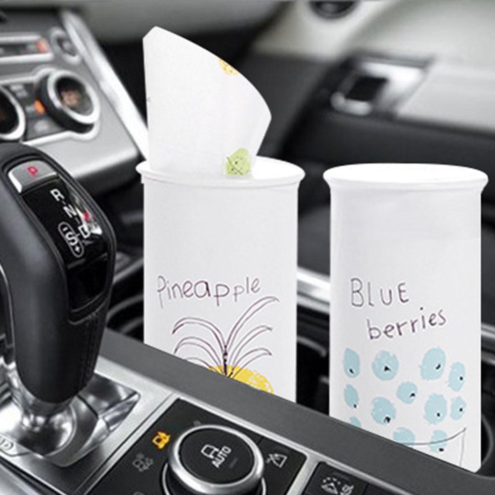 1pcs Facial Tissue Cylinder Soft Paper Towel With Fruit Pattern Fragrance-free Cleaning Tissue For Home Car (Random)
