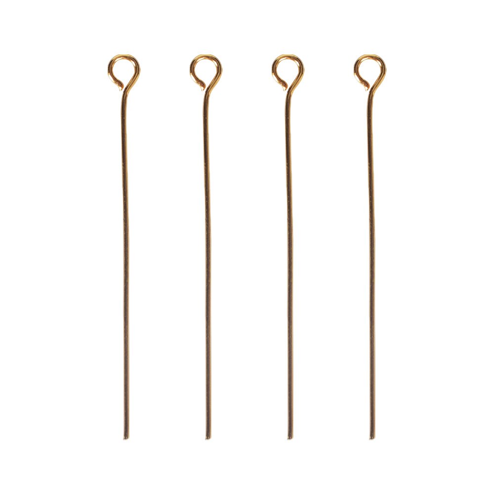 Lote de 100 unidades de alfileres dorados y plateados de acero inoxidable para joyería, accesorios de joyería Diy, aretes de borla, alfileres para la cabeza para suministros de joyería: Gold / 15mm