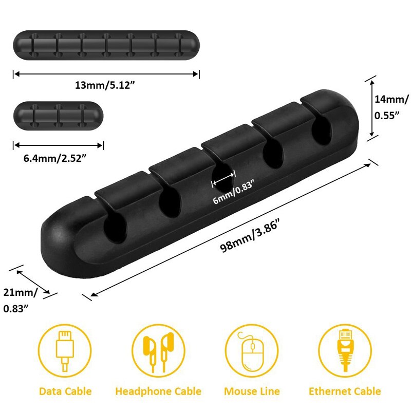 Organizador de cables para auriculares, soporte de cargador de silicona para almacenamiento de cables, Clips, bobinador de cables, novedad